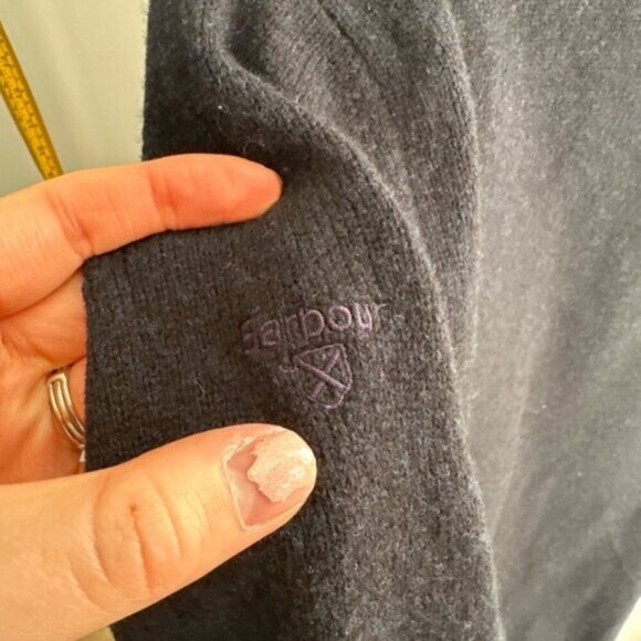 Men's BARBOUR Argyle Sweater - Navy, Yellow, and Olive - Picture 7 of 9